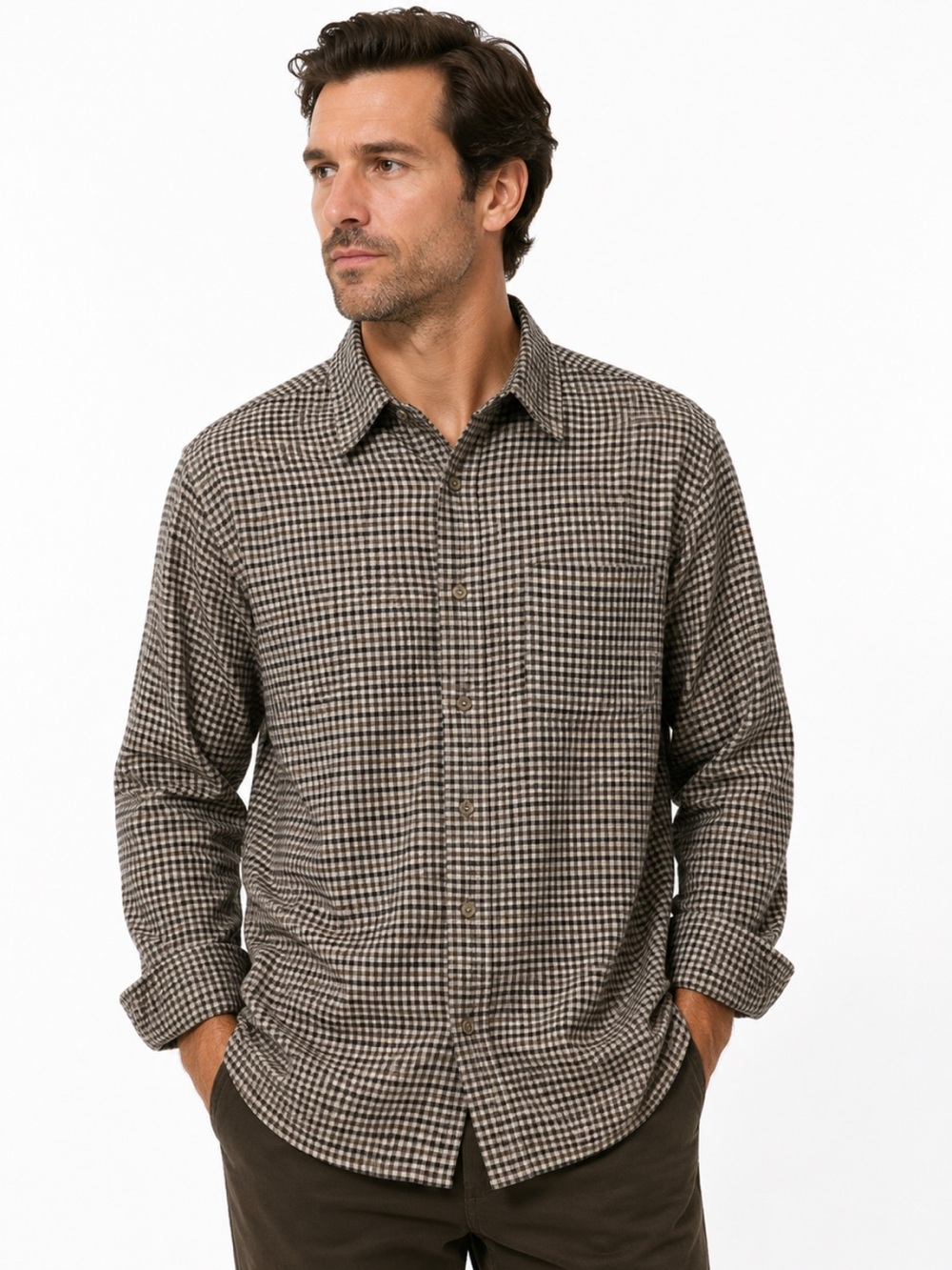 Vintage Pendleton 100% Virgin Wool Shirt Men Medium Brown Plaid Long Sleeve⁠ M
Z